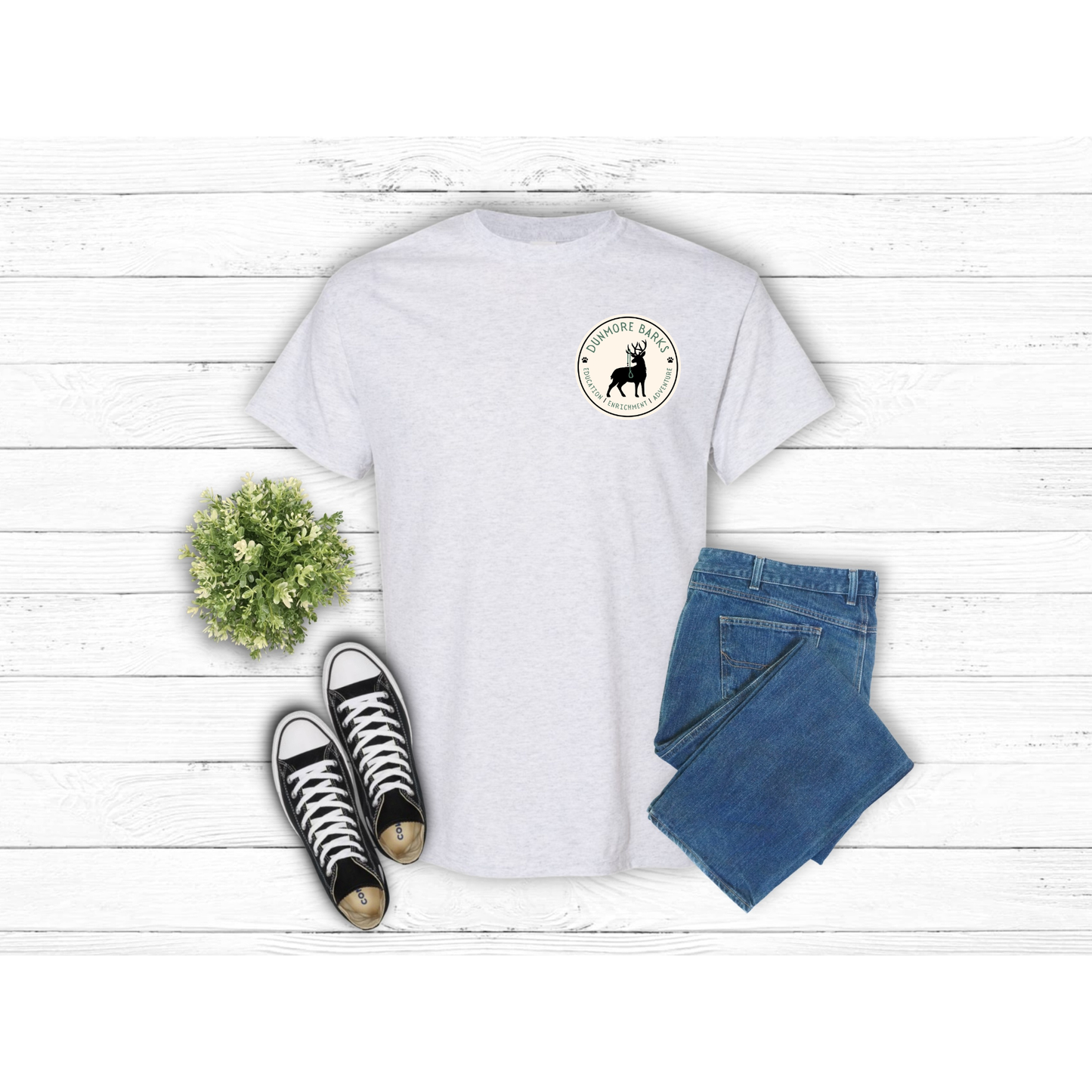 Adult Dunmore Barks Round Logo - T-Shirt