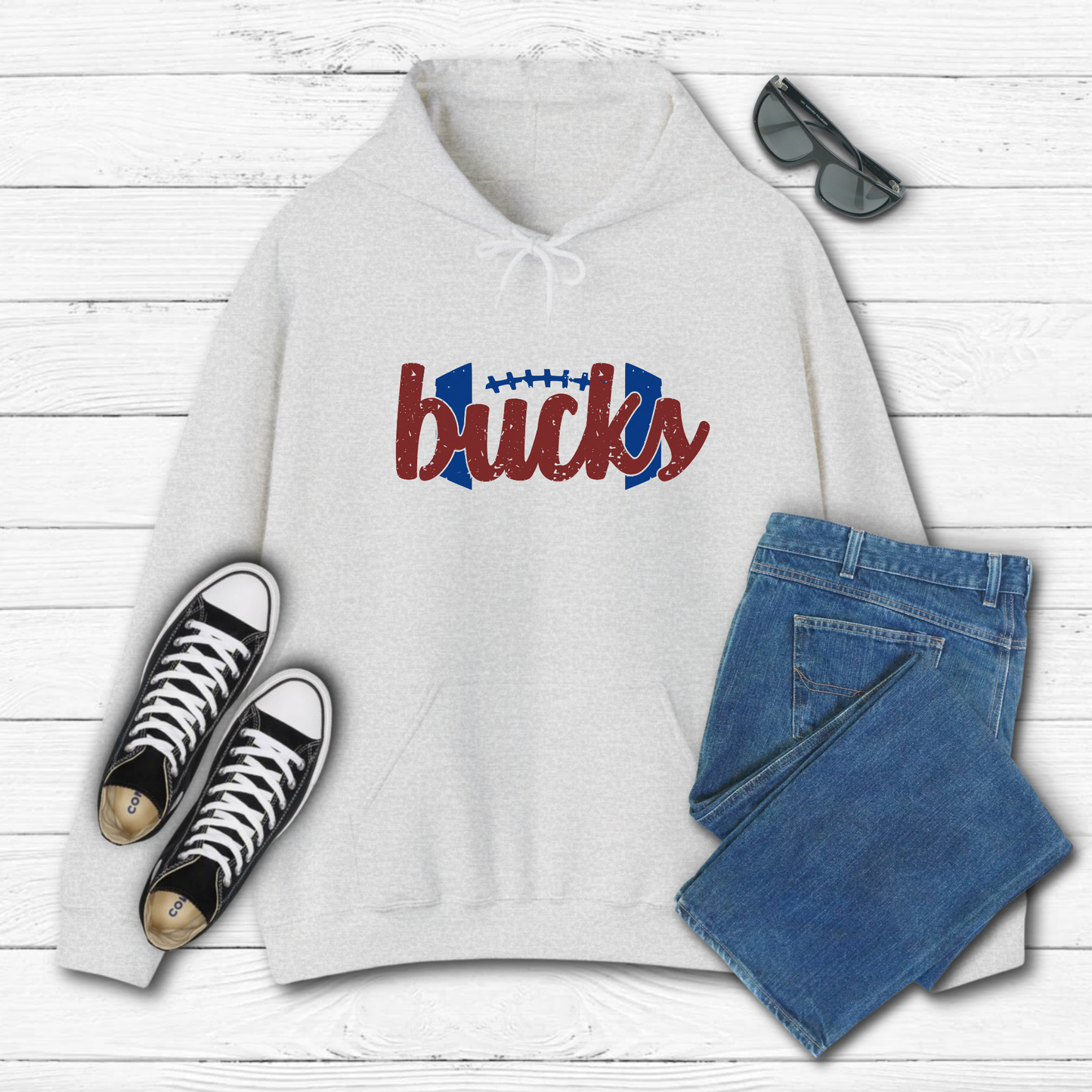 Adult Football w BUCKS inside - Hoodie