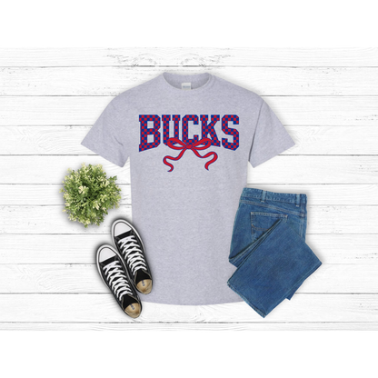 Adult Checkered BUCKS with bow - T-Shirt