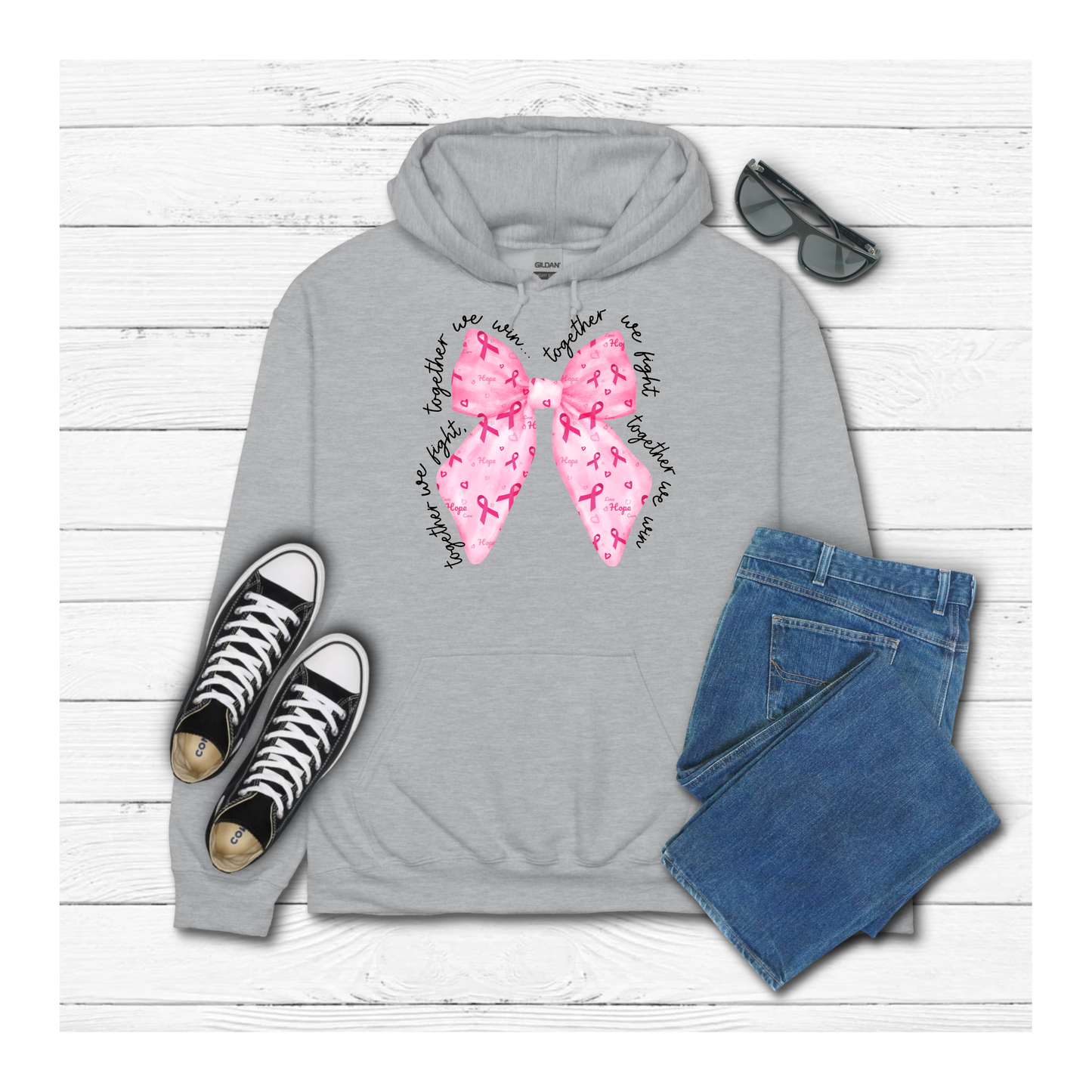 Cancer Together Bow - Hoodie