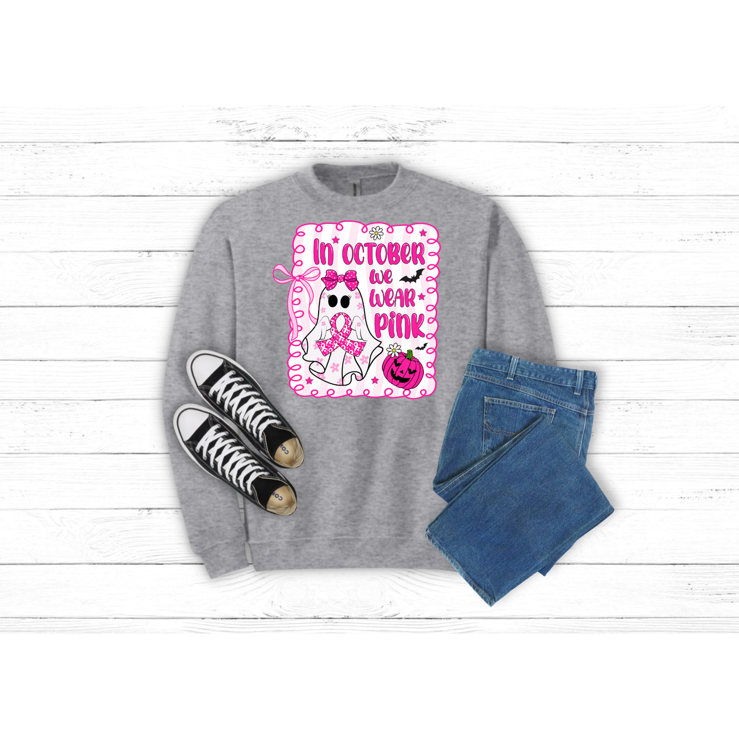 Cancer Ghost Wear Pink - Crewneck