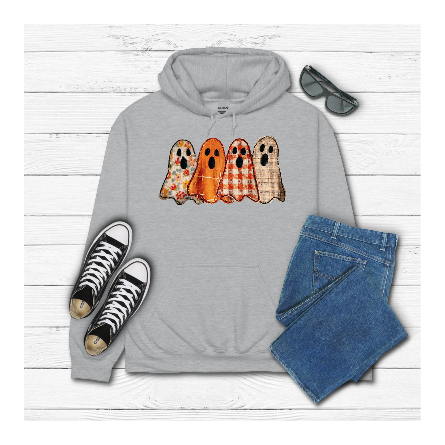 Fall Patched Ghost - Hoodie