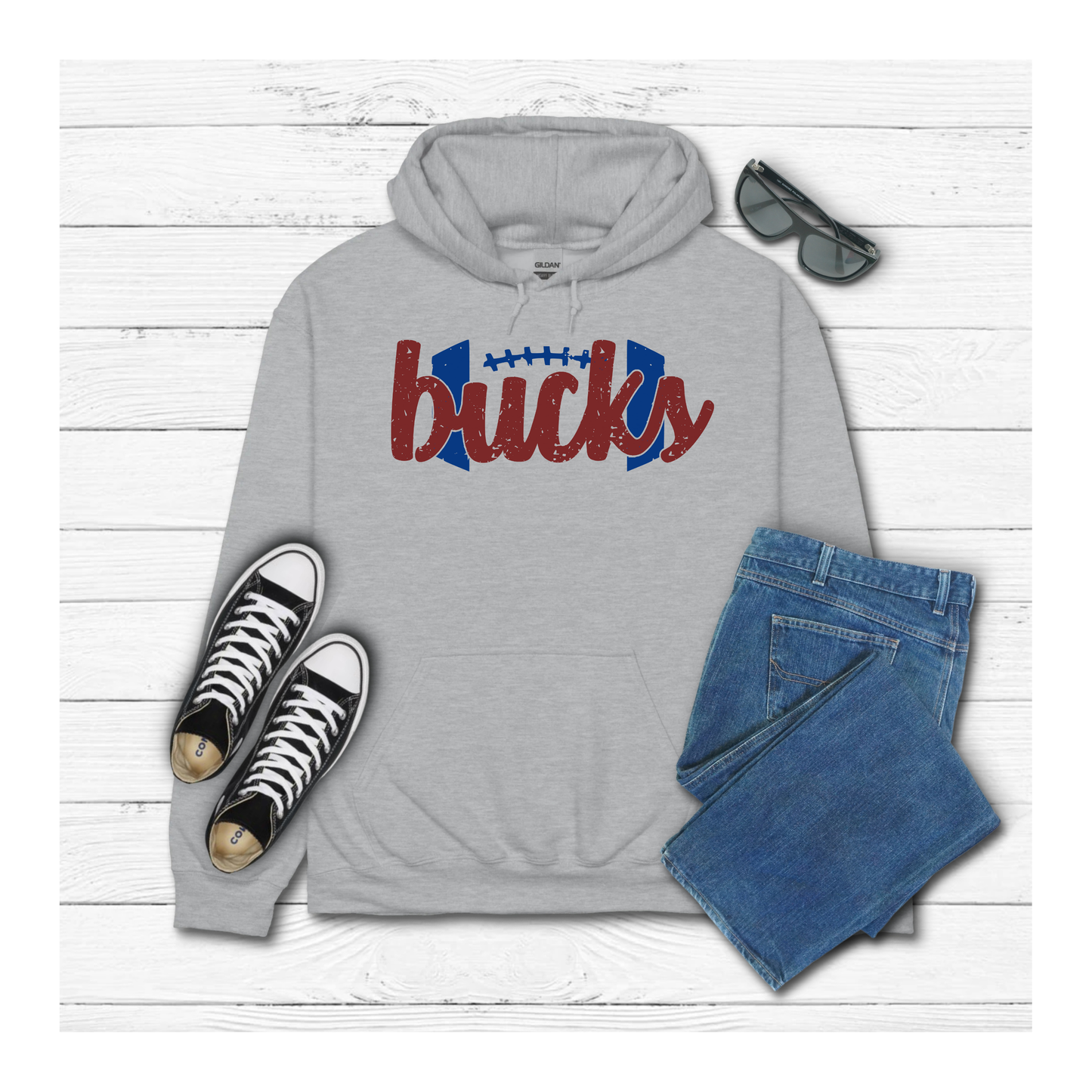 Football w BUCKS inside - Hoodie