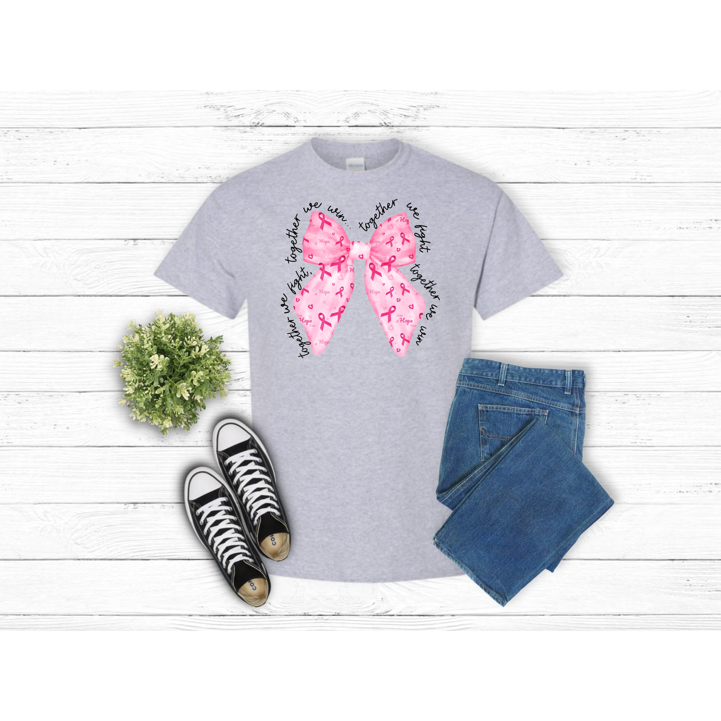 Cancer Together Bow - T-Shirt