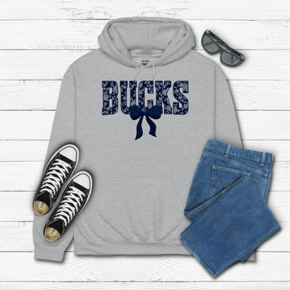 Adult Blue Floral BUCKS - Hoodie