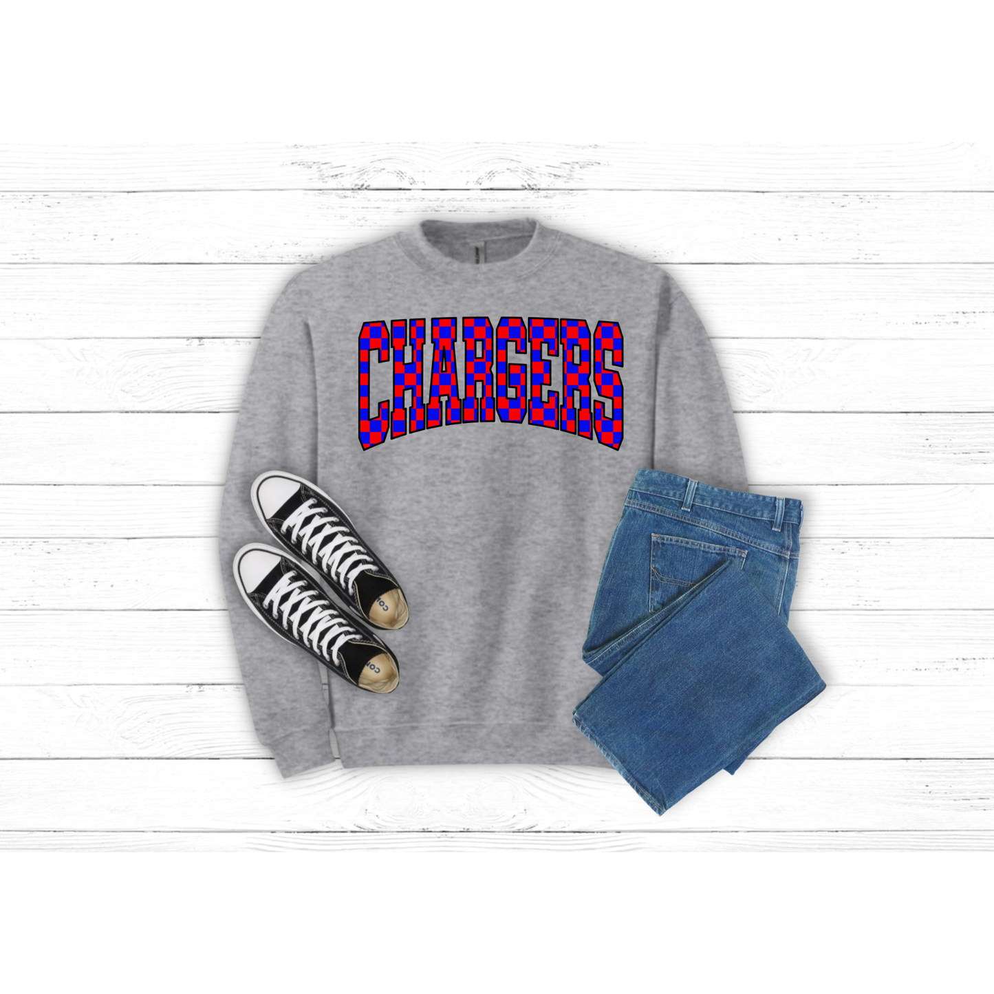 Checkered CHARGERS - Crewneck