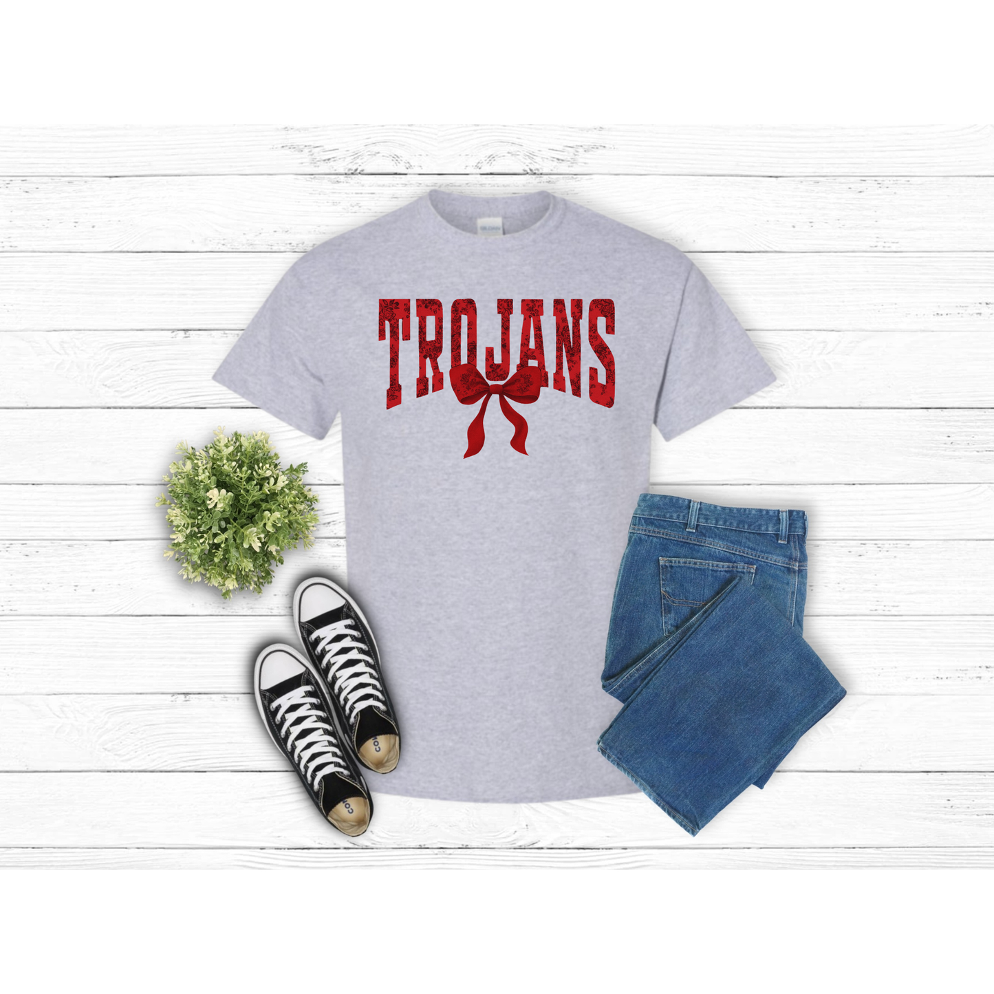 Floral Red TROJANS - T-Shirt