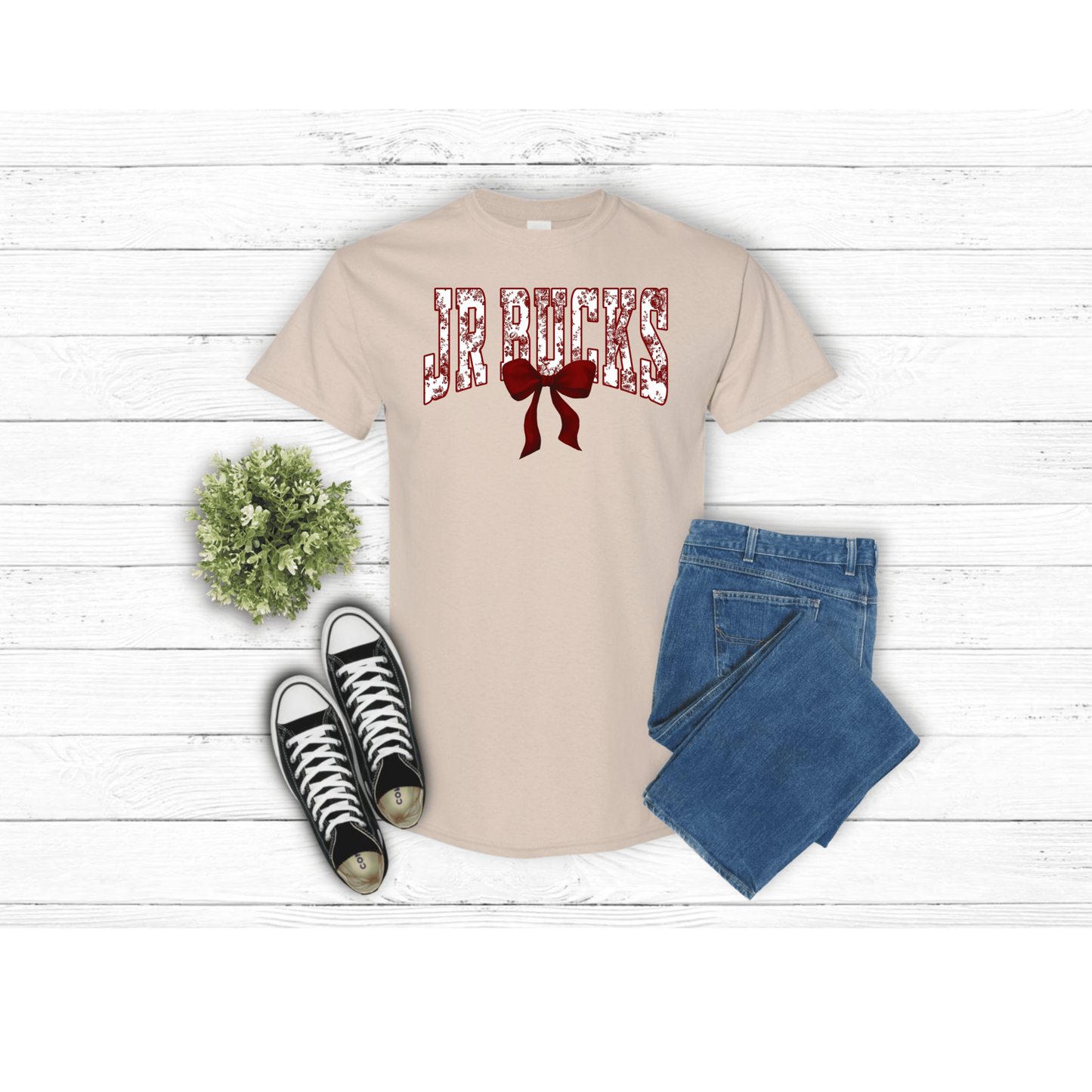 Jr Bucks Floral Maroon - T-Shirt