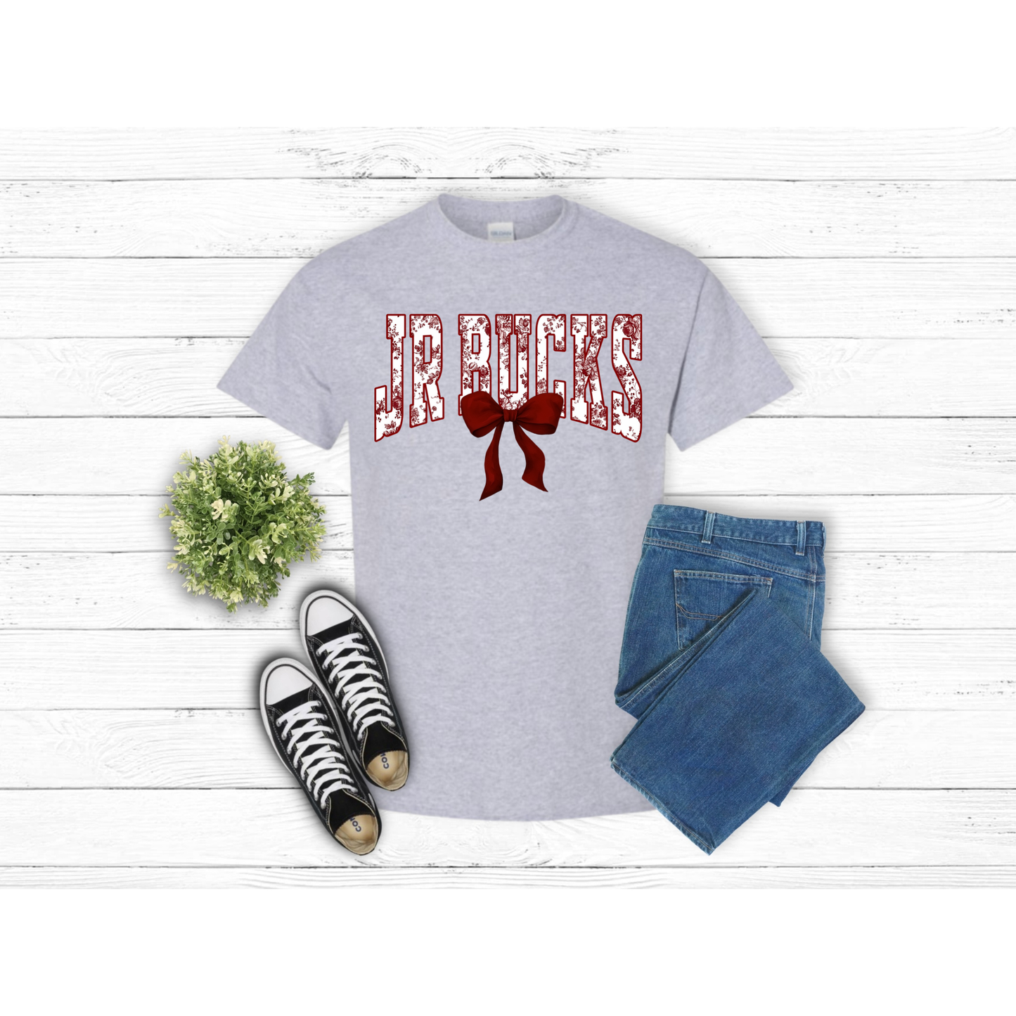 Jr Bucks Floral Maroon - T-Shirt