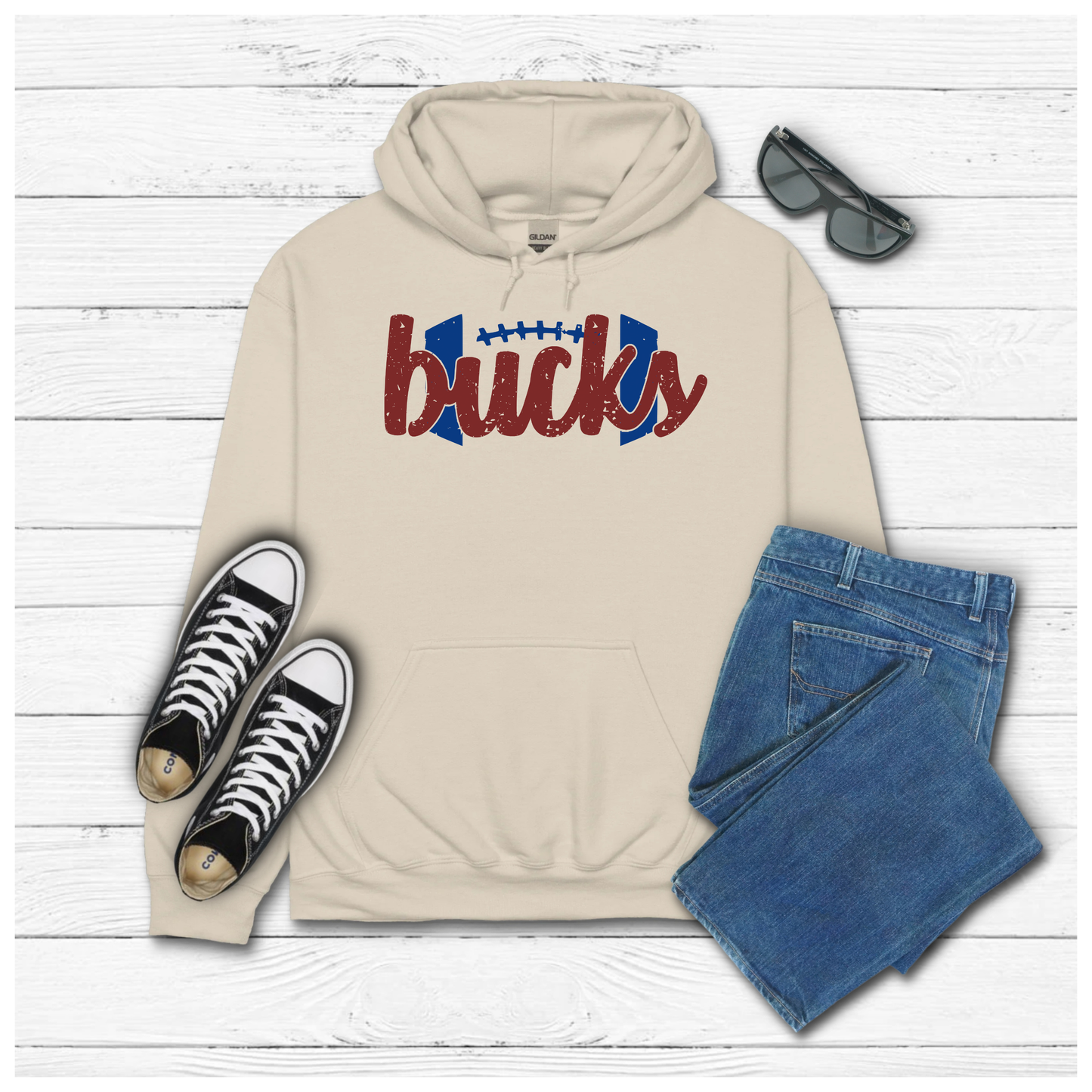 Football w BUCKS inside - Hoodie