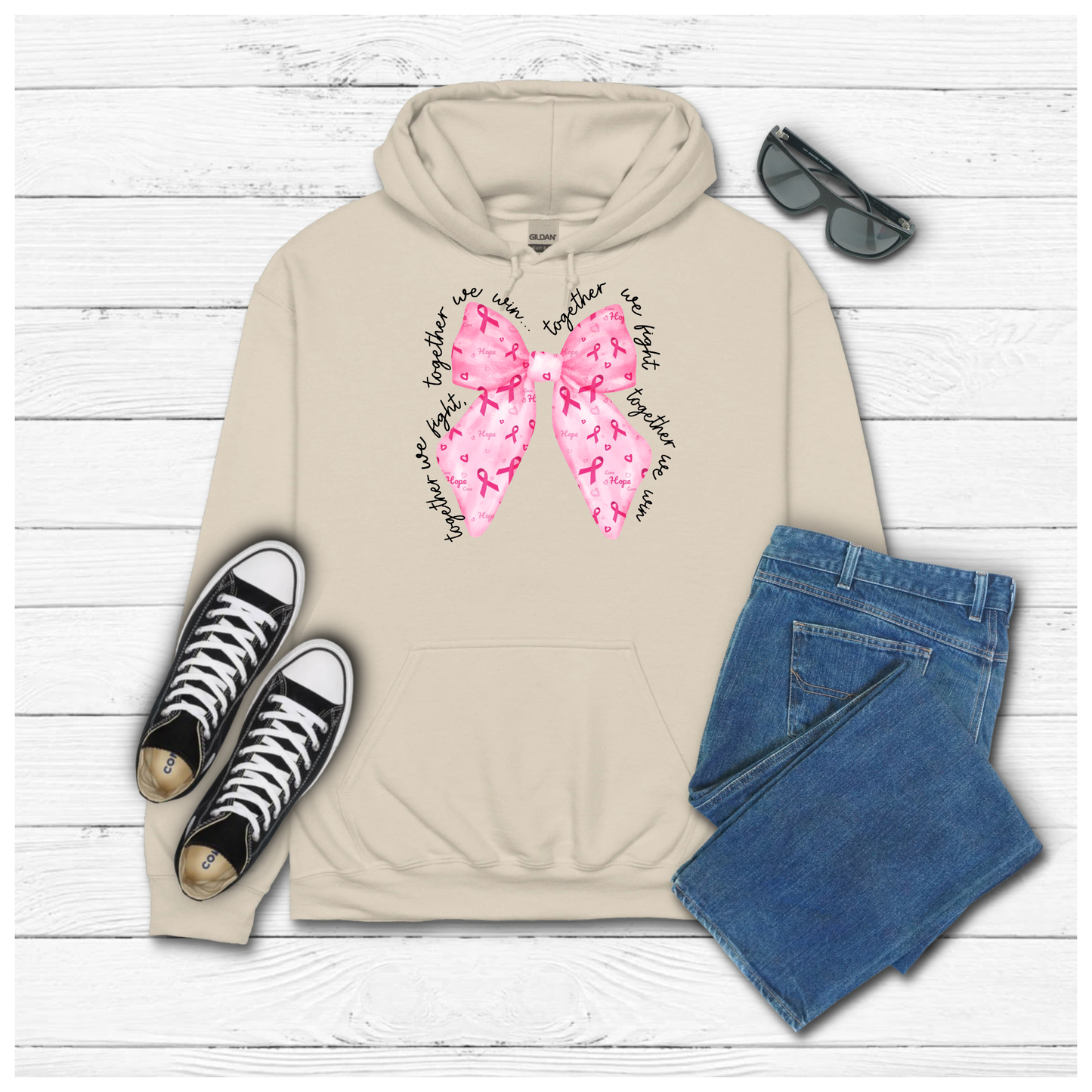 Cancer Together Bow - Hoodie