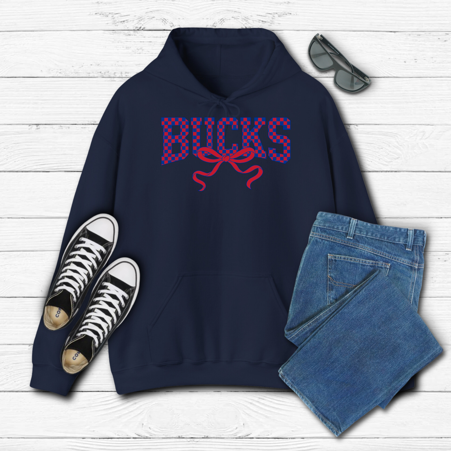 Checkered BUCKS with bow - Hoodie