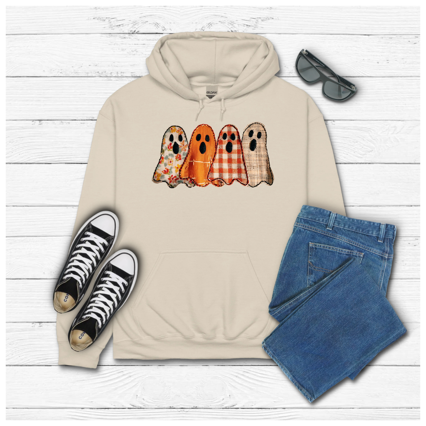 Fall Patched Ghost - Hoodie