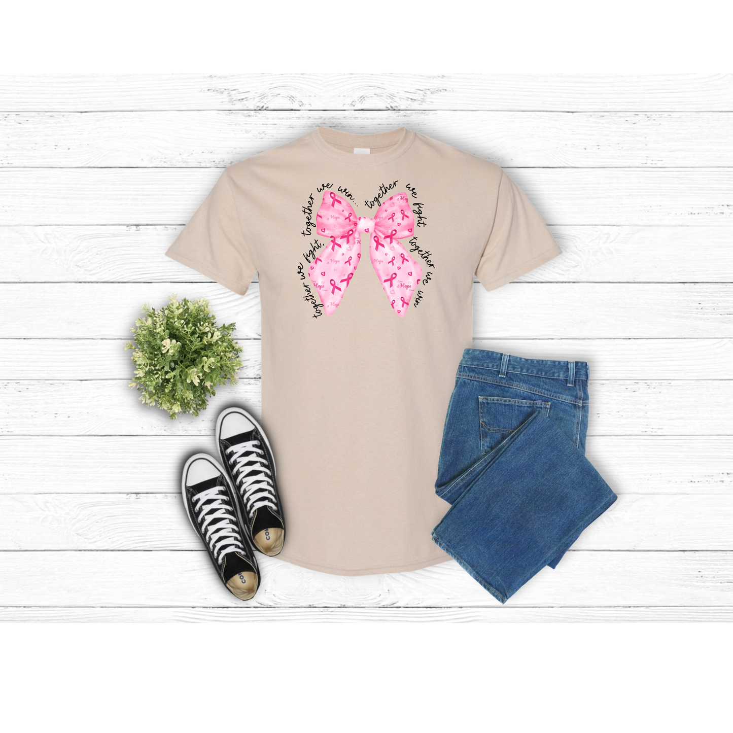 Cancer Together Bow - T-Shirt