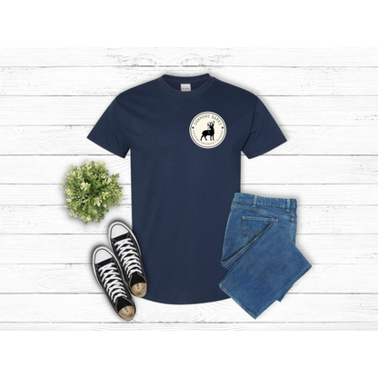 Adult Dunmore Barks Round Logo - T-Shirt