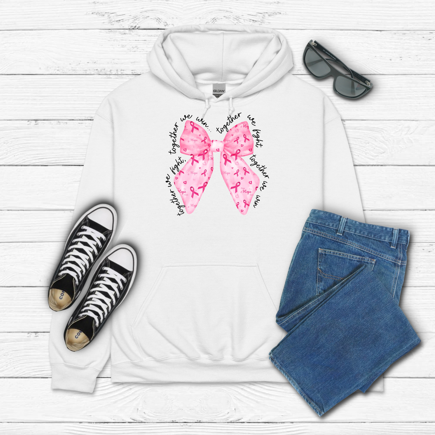 Cancer Together Bow - Hoodie