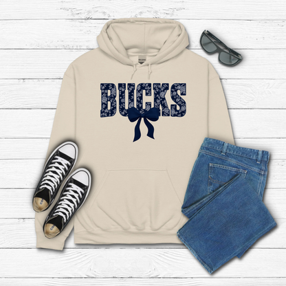 Adult Blue Floral BUCKS - Hoodie