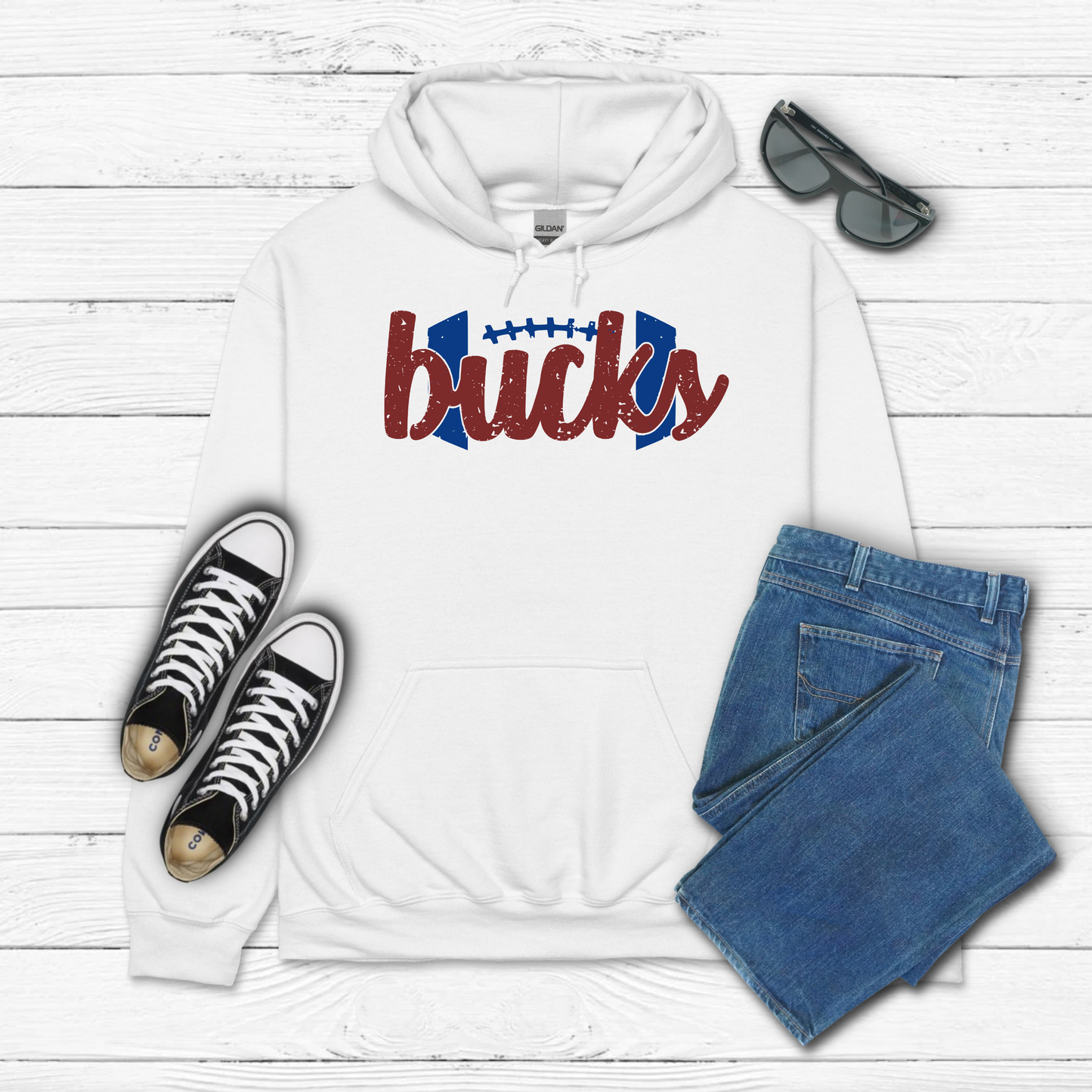 Football w BUCKS inside - Hoodie