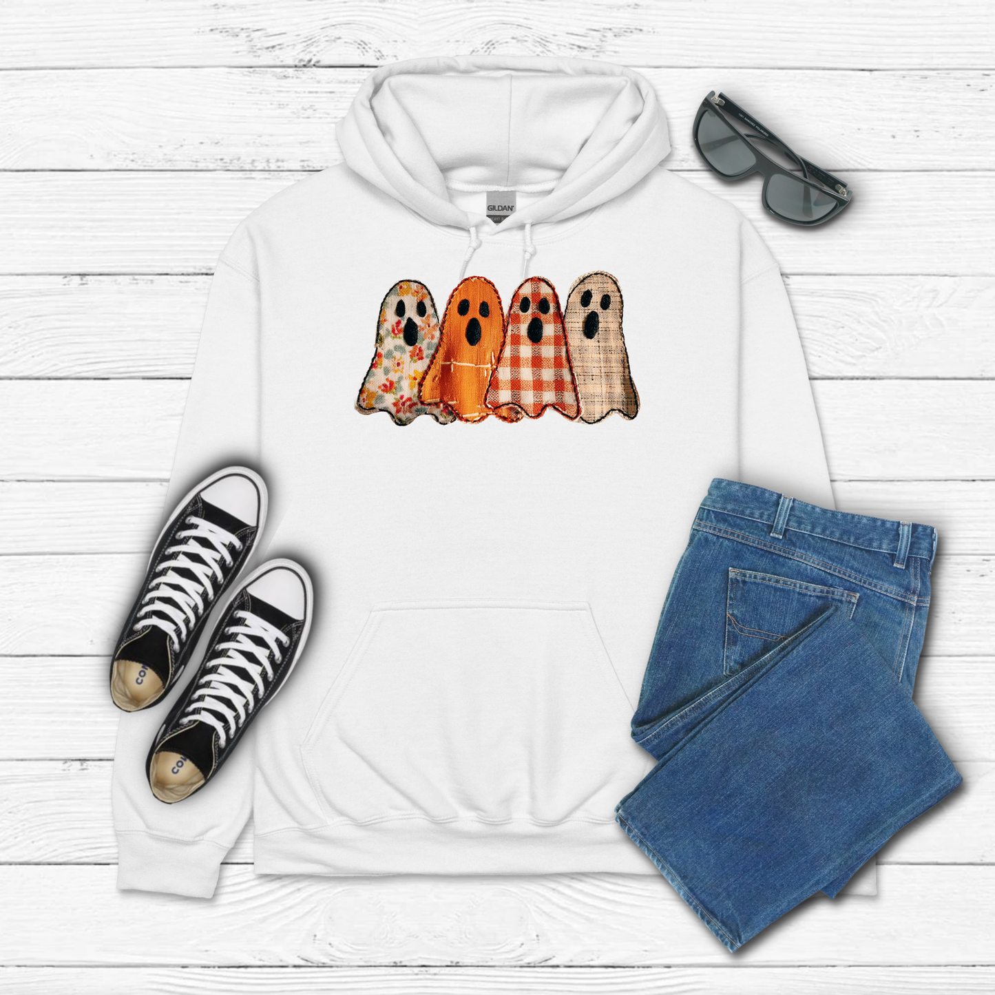 Fall Patched Ghost - Hoodie