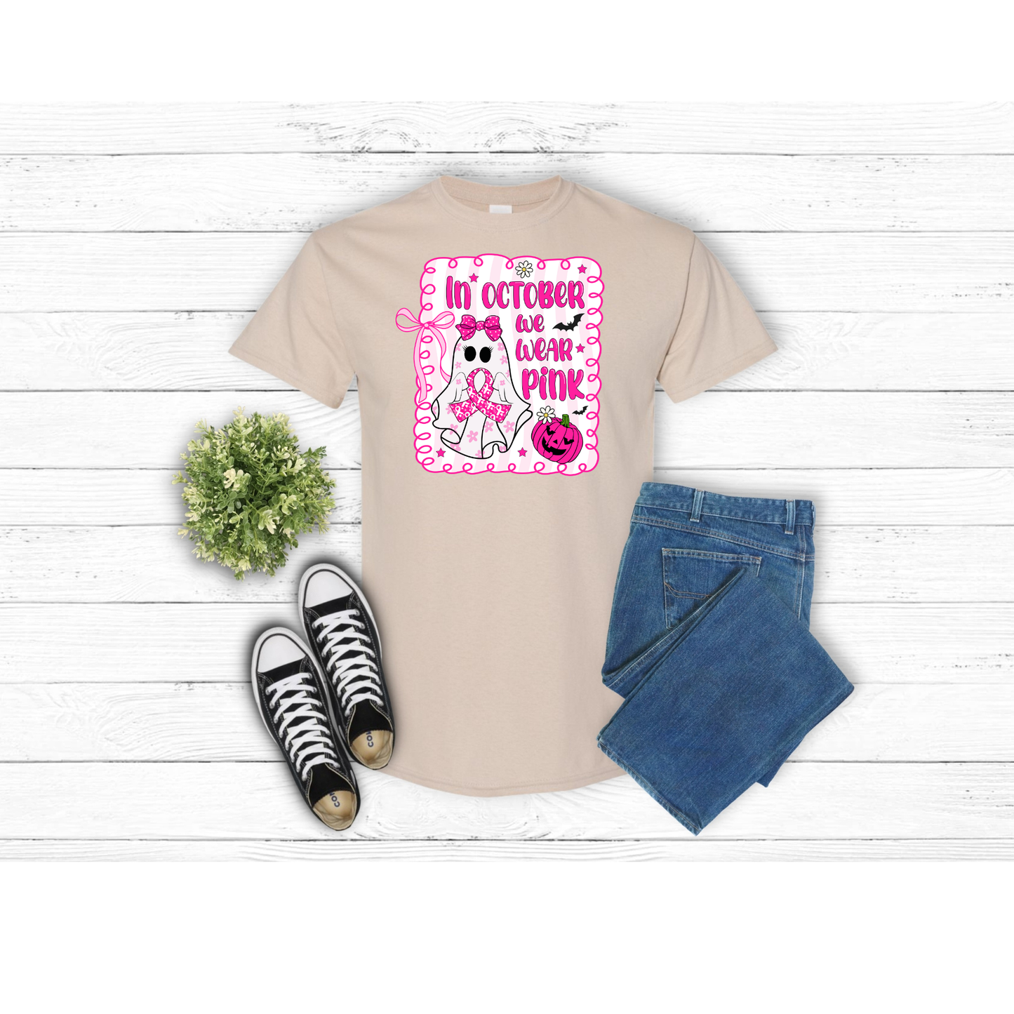 Cancer Ghost Wear Pink - T-Shirt