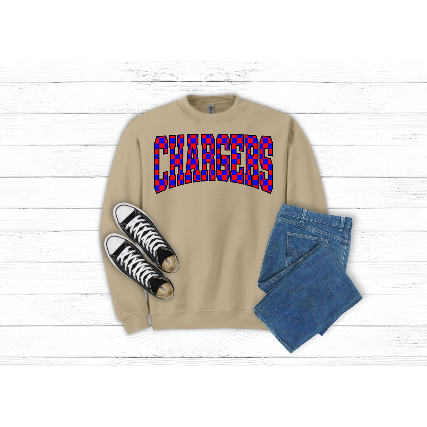 Checkered CHARGERS - Crewneck