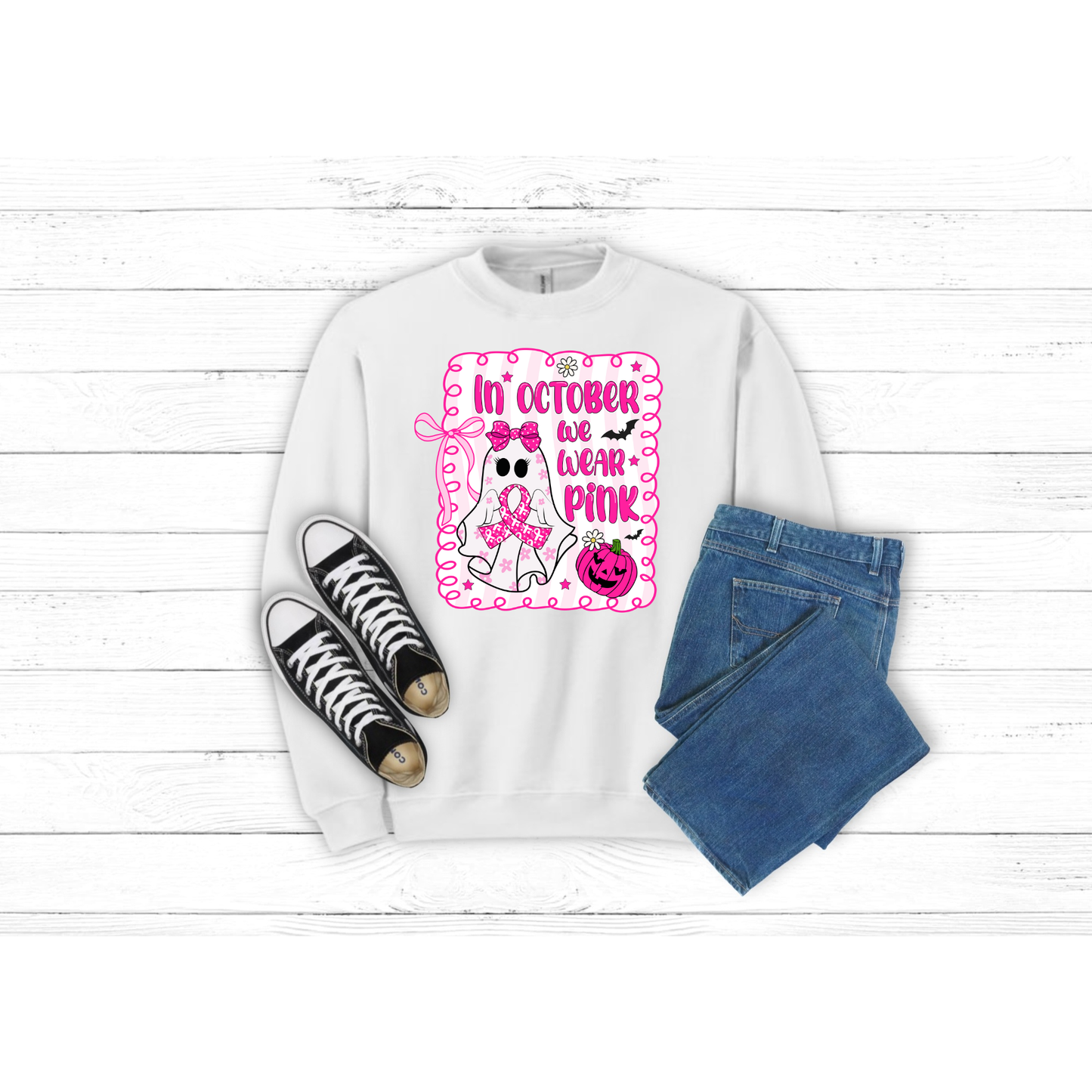 Cancer Ghost Wear Pink - Crewneck