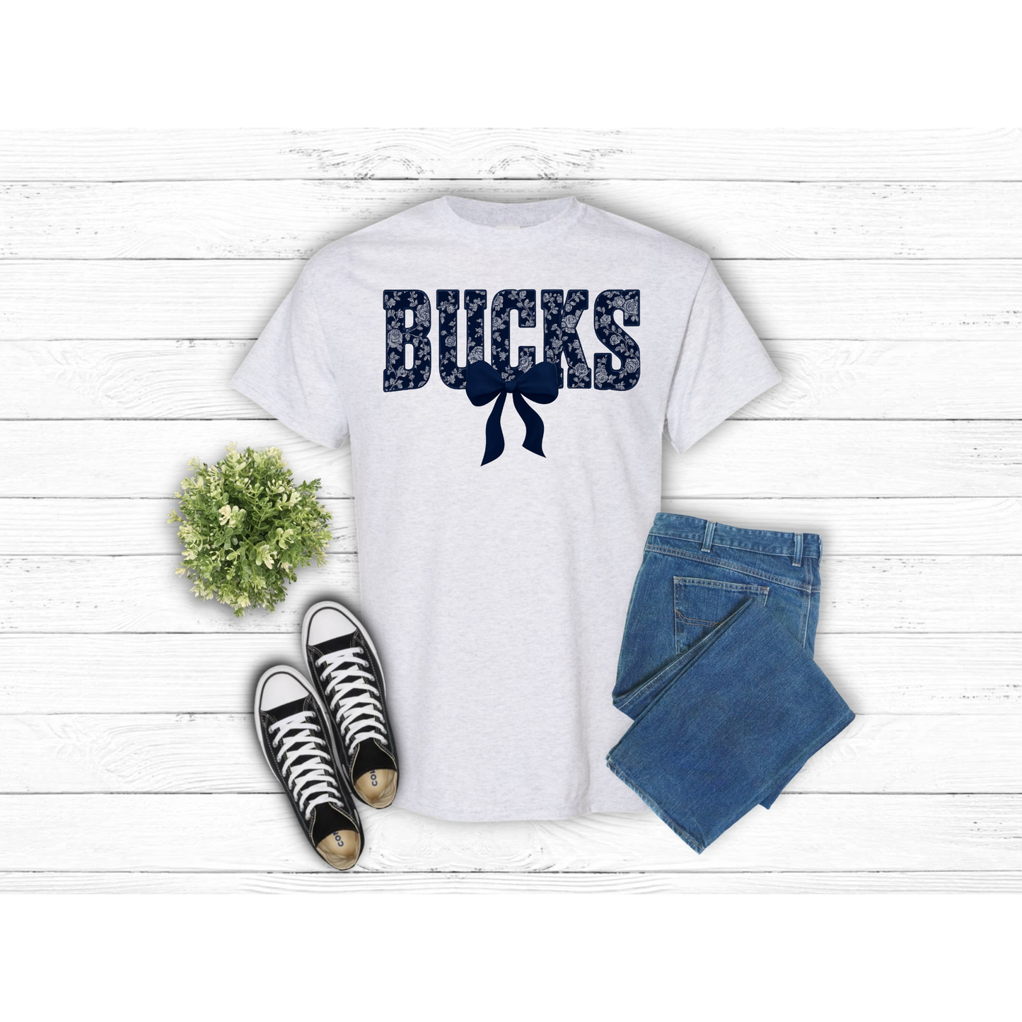 Blue Floral BUCKS - T-Shirt