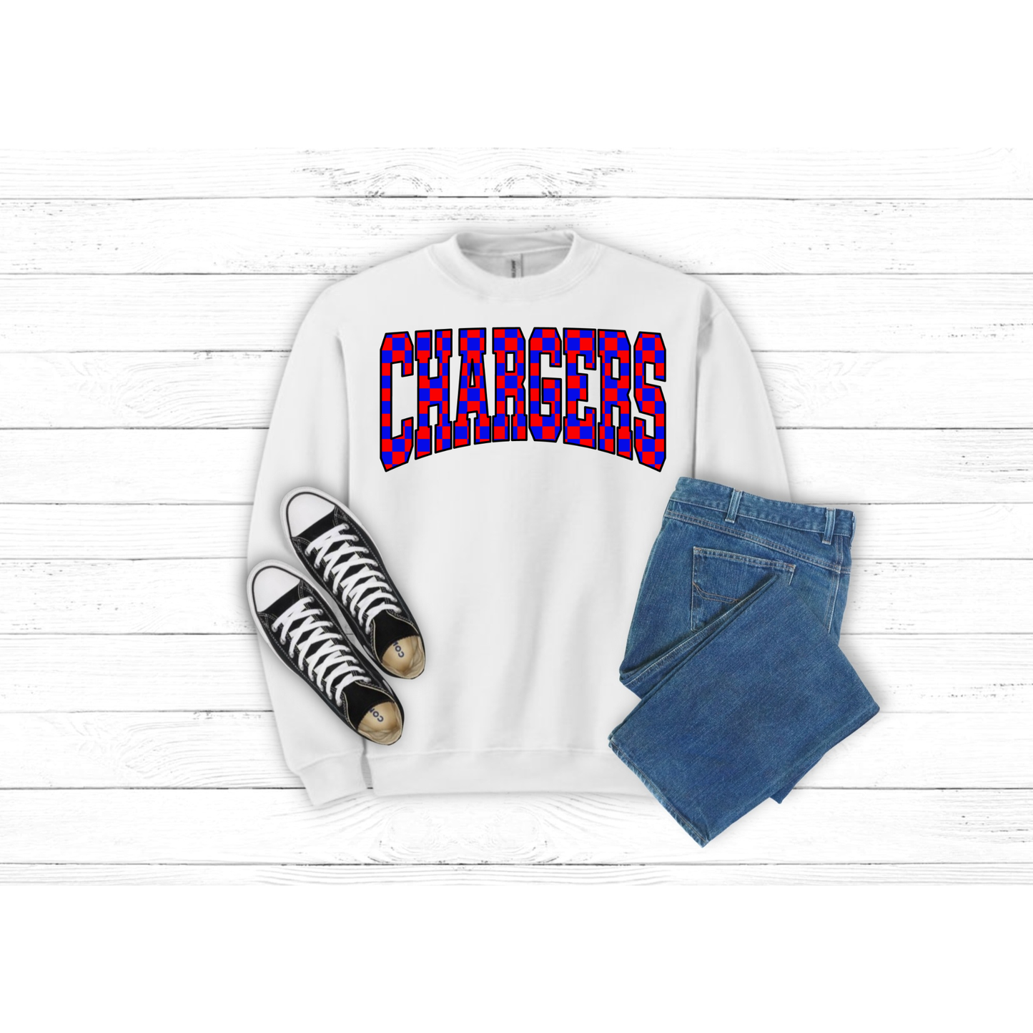 Checkered CHARGERS - Crewneck