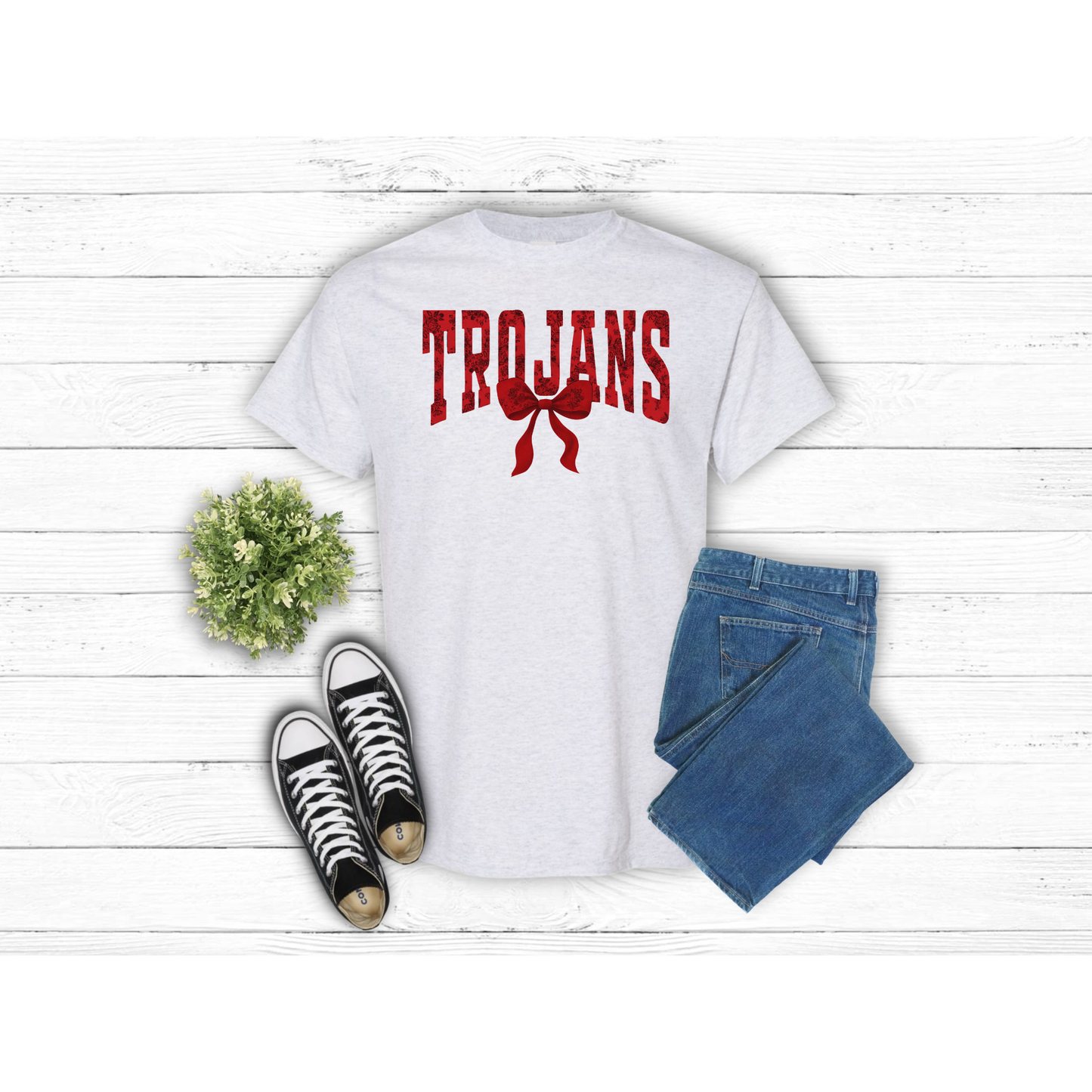 Floral Red TROJANS - T-Shirt