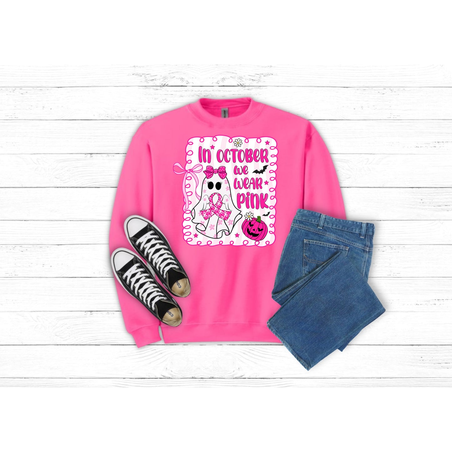 Cancer Ghost Wear Pink - Crewneck