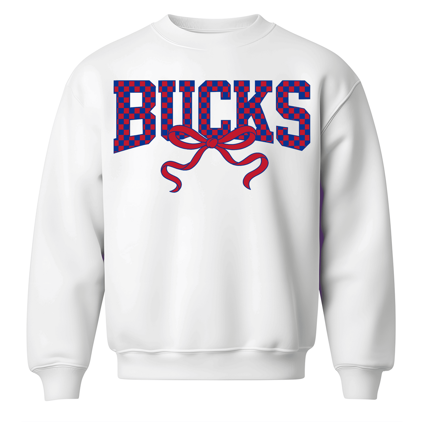 BUCKS Checkered with Bow - Crewneck