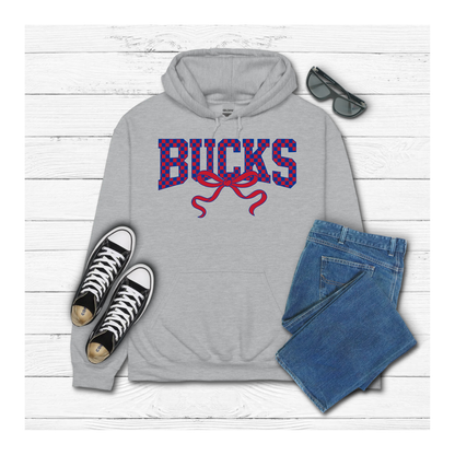 Adult Checkered BUCKS with bow - Hoodie