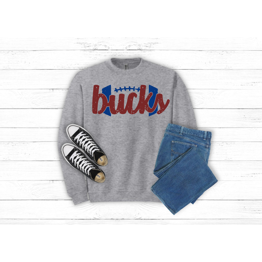 Football w BUCKS inside - Crewneck