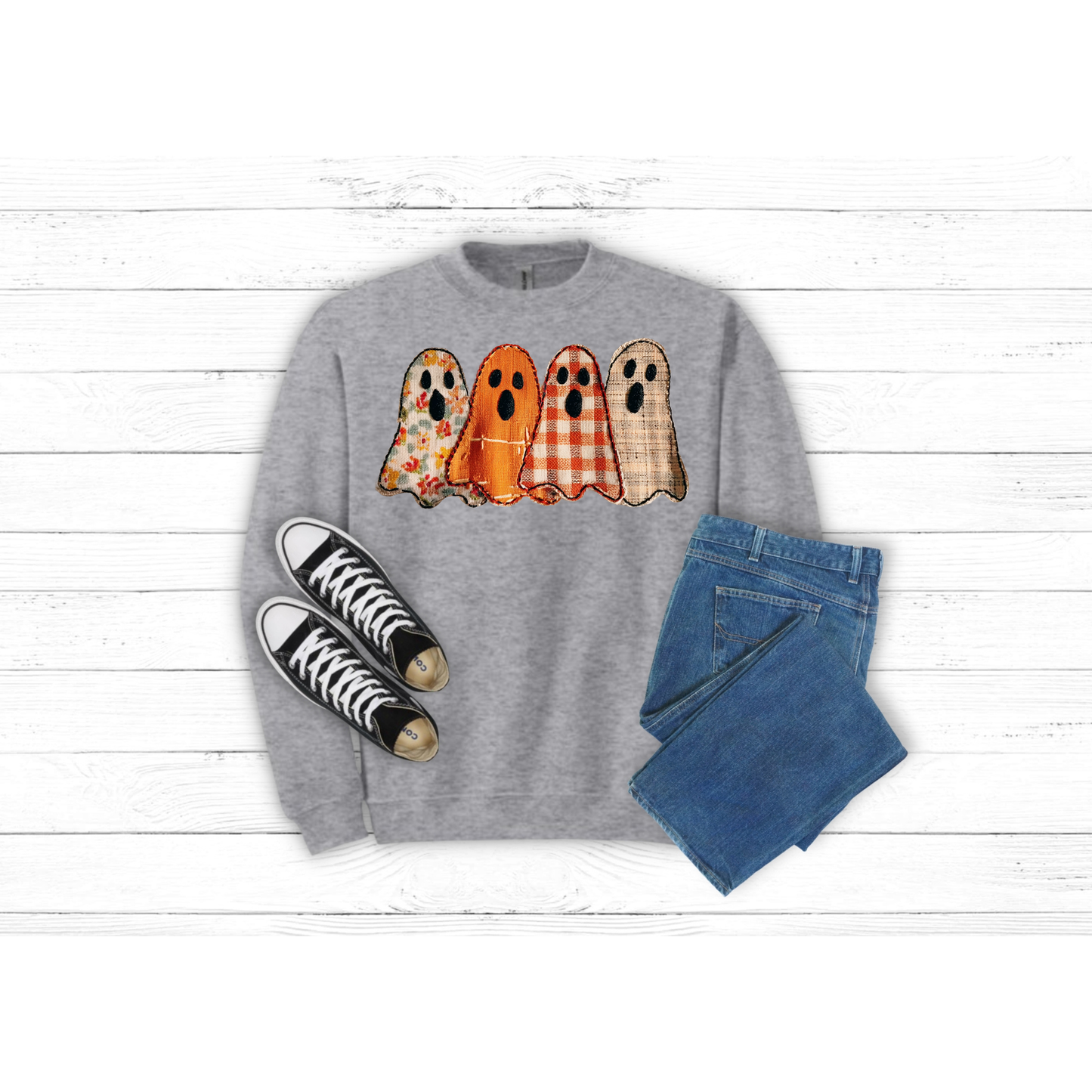 Fall Patched Ghost - Crewneck